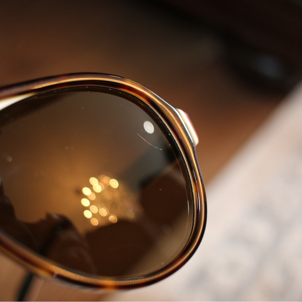 GUCCI GG0270S 0270 Havana Ivory Brown Stripe Retro Aviator Unisex Sunglasses 003 - Picture 7 of 16